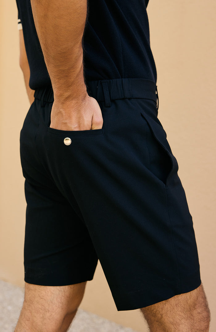 Aster Tailored Stretch Fit Short in Black