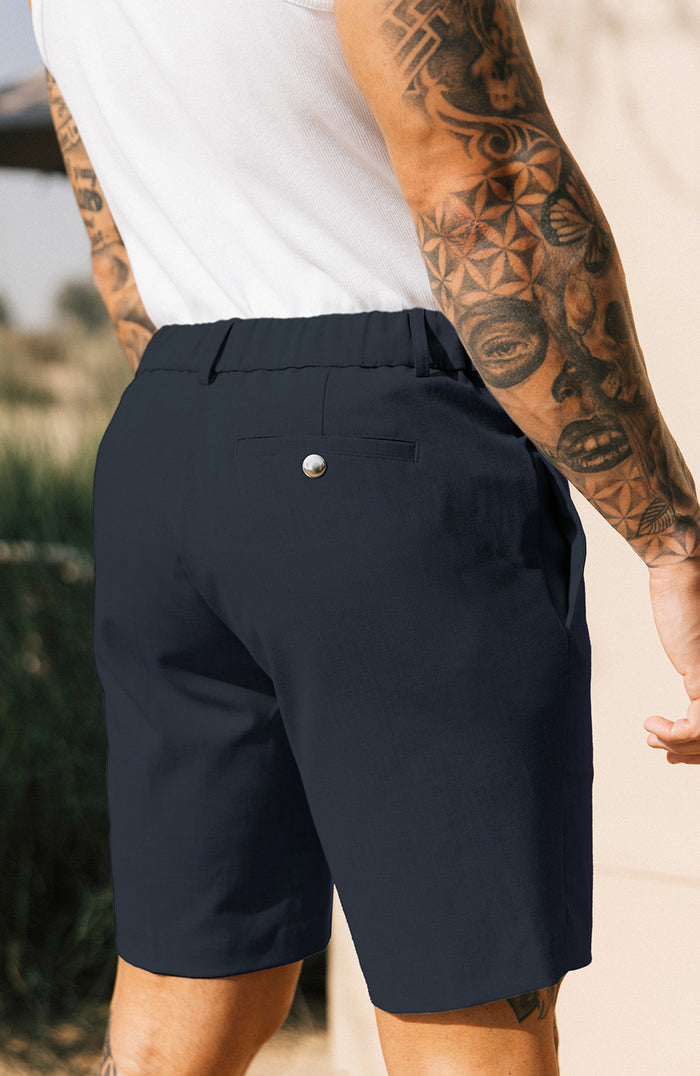 Aster Tailored Stretch Fit Short in Navy