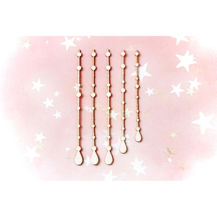 Asuka Studio - Brick Wall & Frames - Chipboard Embellishments - Rain Drops - 5/Pkg. Available at Embellish Away located in Bowmanville Ontario Canada.