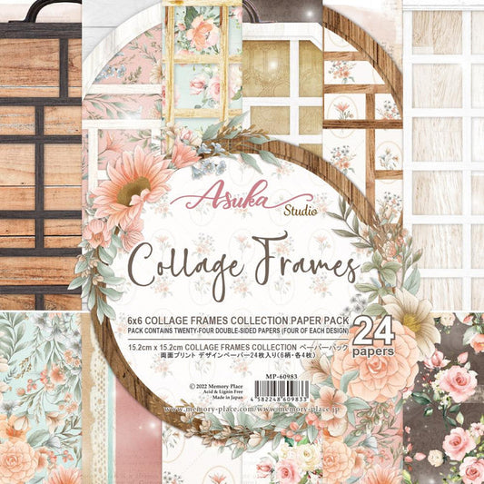 Asuka Studio - Double-Sided Paper Pack 6"X6" 24/Pkg Collage Frames, 6 Designs/4 Each. Available at Embellish Away located in Bowmanville Ontario Canada.