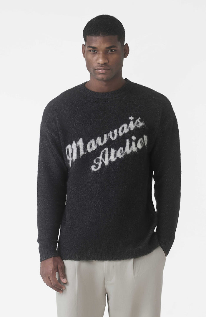 Atelier Oversized Brushed Knit Jumper in Charcoal