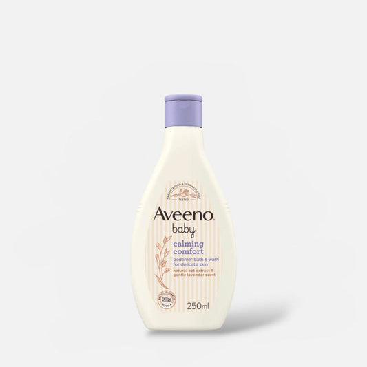 Aveeno Baby Calming Comfort Bedtime Bath & Wash 250ml أفينو بيبي مهدئ ومريح للاستحمام وغسول وقت النوم - Princess Cosmetics Qatar