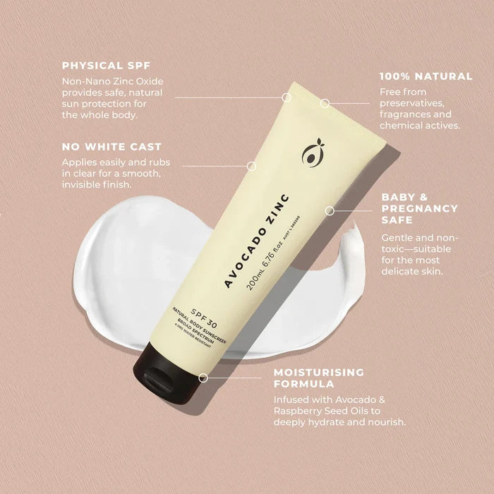 Avocado Zinc SPF 30 Natural Body Sunscreen 100ml