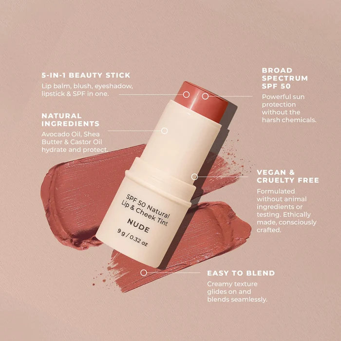 Avocado Zinc SPF50 Lip & Cheek Tint - Nude
