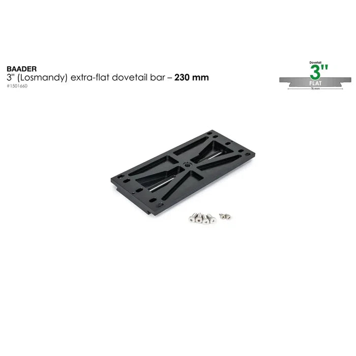 Baader 3" Losmandy Dovetail Bar, flat 230mm (LDOVE-230)