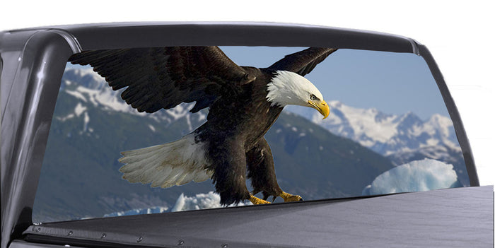 Bald Eagle rear window perforated decal