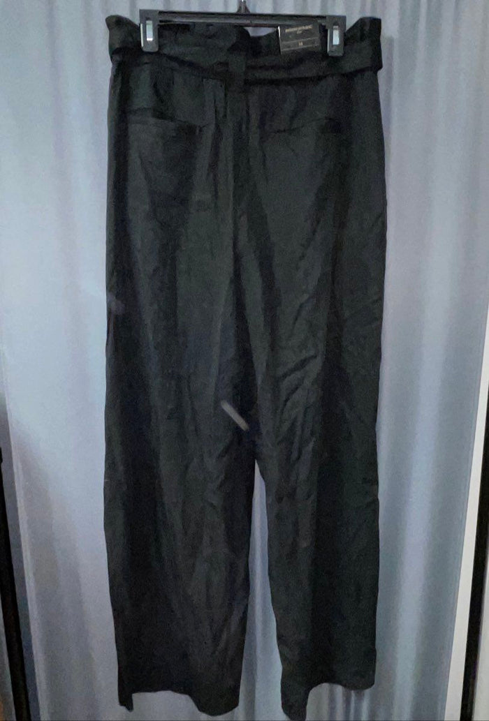Banana Republic Women's Black Wide Leg Belted Tencel Lyocell Pants NWT Sz 10