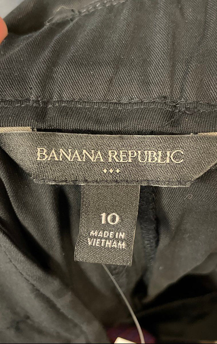 Banana Republic Women's Black Wide Leg Belted Tencel Lyocell Pants NWT Sz 10