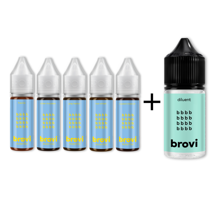 Basic Brovi Brow Set with FREE Dilutor Supreme Permanent