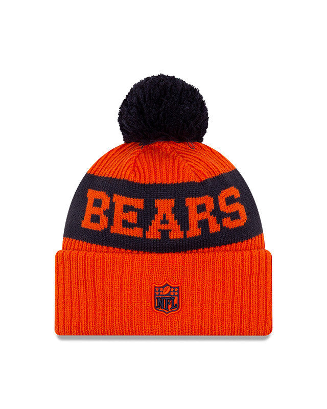 Bears New Era 2020 NFL Sideline Official Sport Pom Cuffed Knit Hat