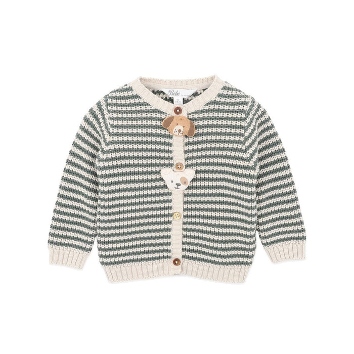 Bebe Otto Stripe Organic Knitted Cardigan
