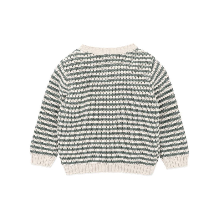 Bebe Otto Stripe Organic Knitted Cardigan
