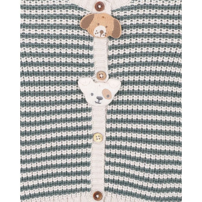 Bebe Otto Stripe Organic Knitted Cardigan