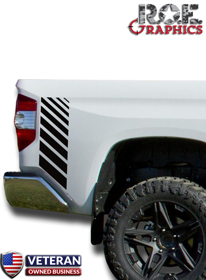 Bedside Strobe Decals Vinyl Sticker Decal: fits 2014-2018 Toyota Tundra