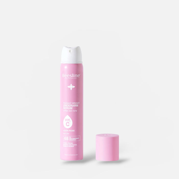 Beesline Radiant Bright Underarm Serum Spray Jouri Rose 150ml بيزلين راديانت برايت تحت الإبط سيروم بخاخ جوري روز