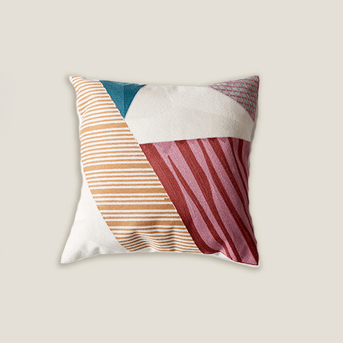 Beige Block Cushion Cover