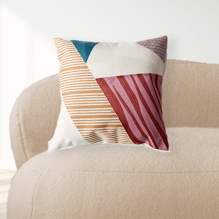 Beige Block Cushion Cover