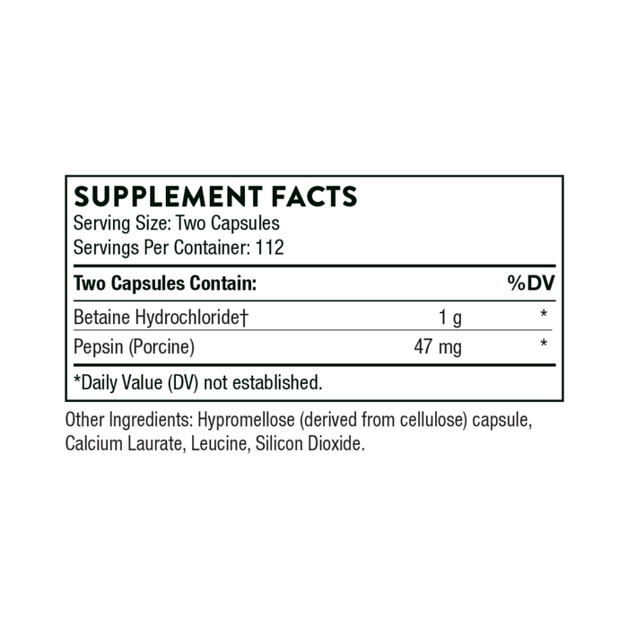 Betaine HCL and Pepsin Thorne Research