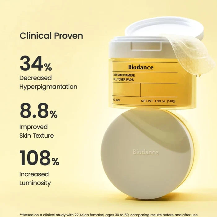BIODANCE Vita Niacinamide Gel Toner Pads (60pcs) - 140g