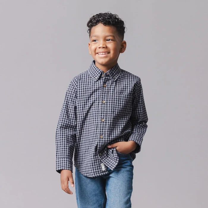 Black Gingham Poplin Shirt