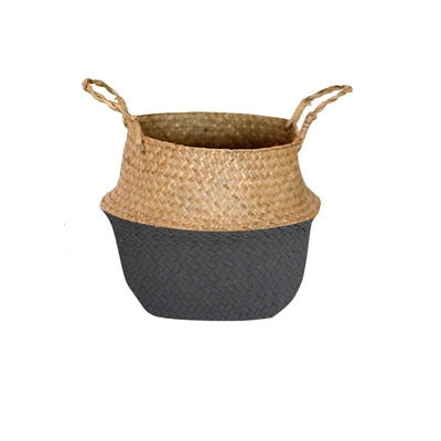 Black Rattan Storage Baskets