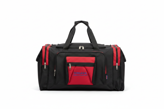 Black & Red Soft-Sided Travel Duffel Bag - white background