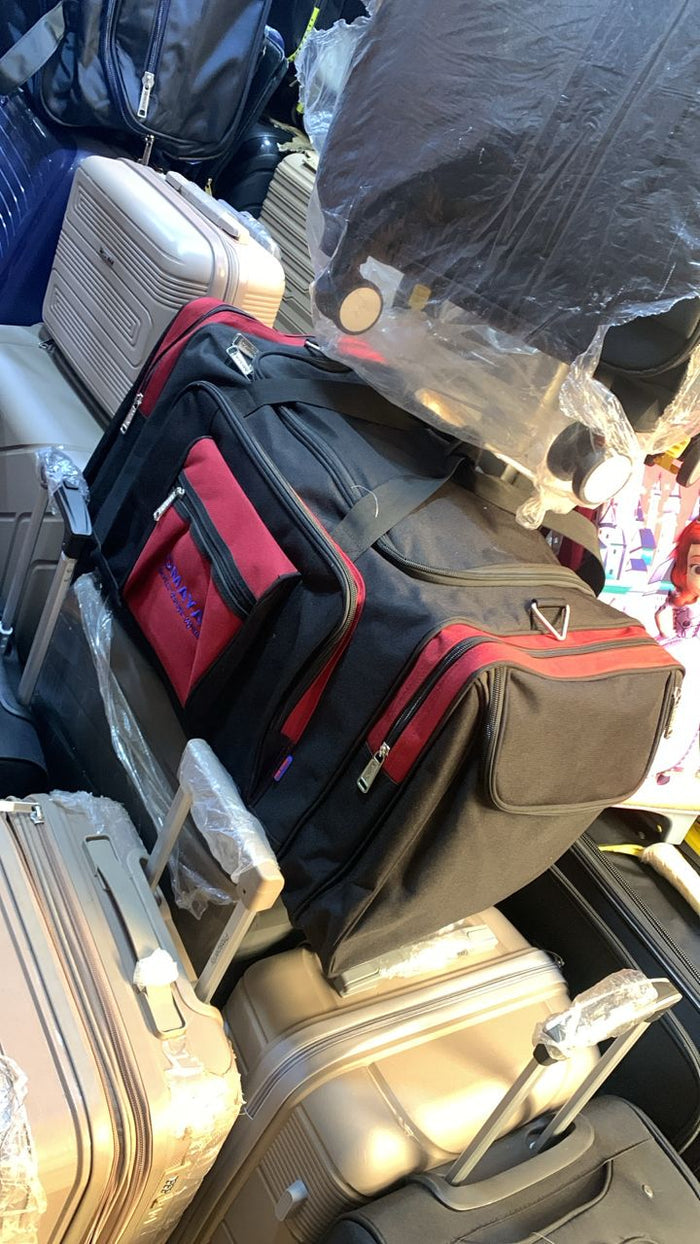 Black & Red Soft-Sided Travel Duffel Bag