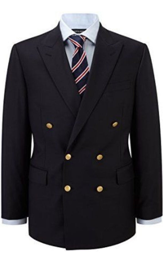 Blazer Navy Twill Weave Double Breast Blazer
