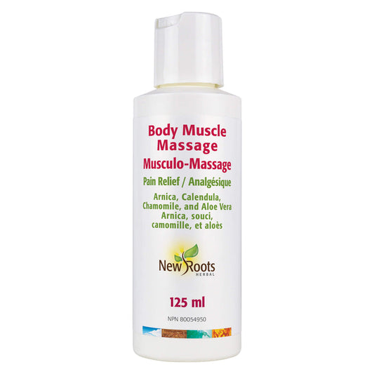 Bottle of New Roots Body Muscle Massage 125mL