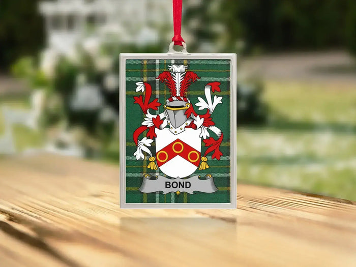 Bond Irish family crest Christmas ornament — keepsake for the tree
