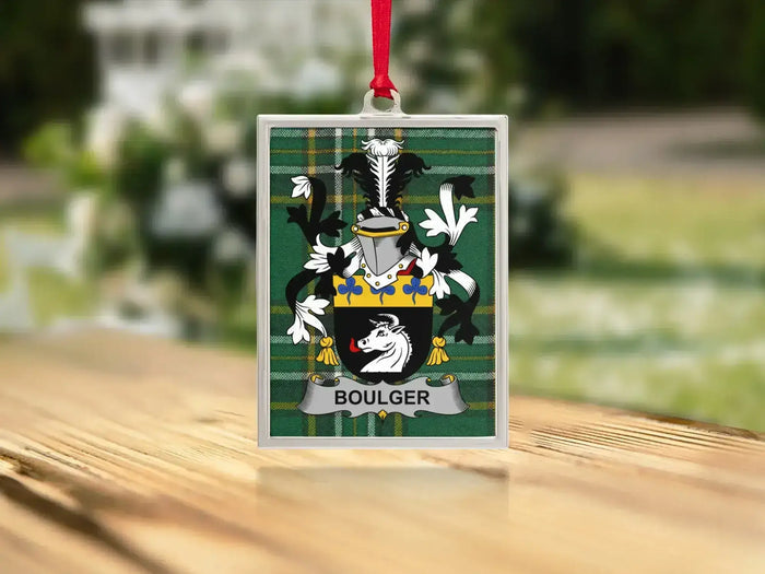 Boulger Irish family crest Christmas ornament — keepsake for the tree