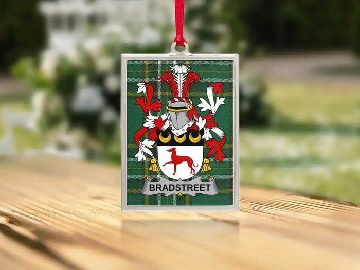 Bradstreet Irish family crest Christmas ornament — keepsake for the tree
