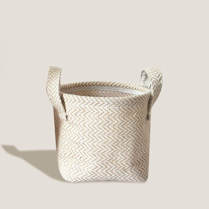 Braided Beige Storage Basket