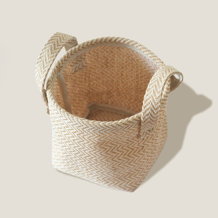 Braided Beige Storage Basket