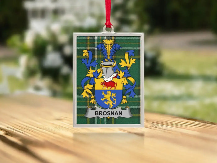 Brosnan Irish family crest Christmas ornament — keepsake for the tree