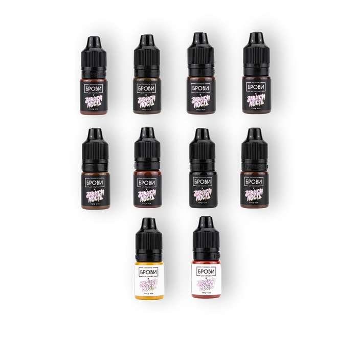 Brovi ONE Inorganic Complete Brow Pigments Set Mini 5 ml Supreme Permanent