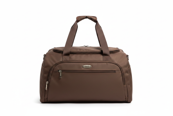 Brown Soft-Sided Travel Duffel Bag - white background