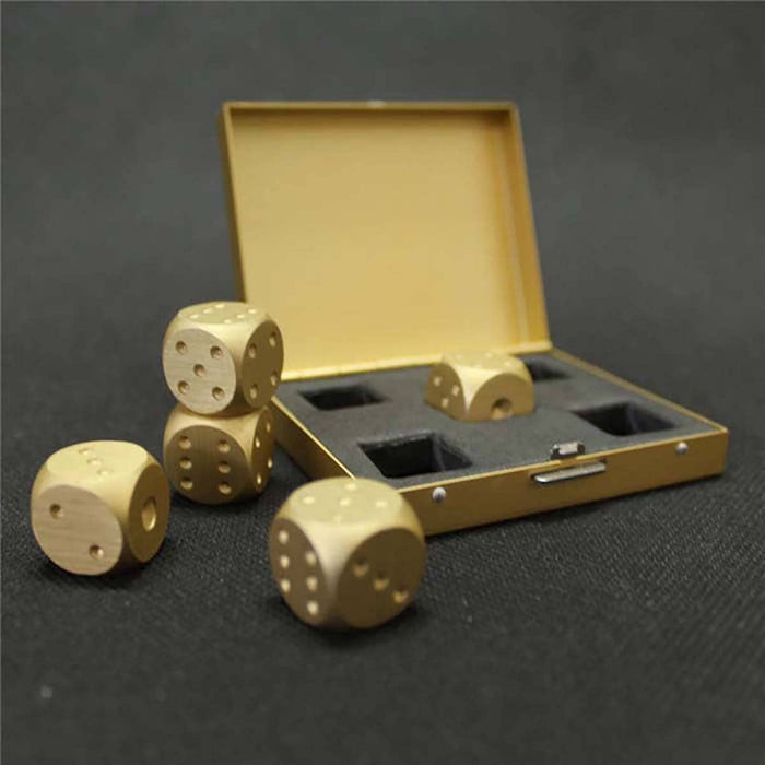 Brushed Stainless Dice Set