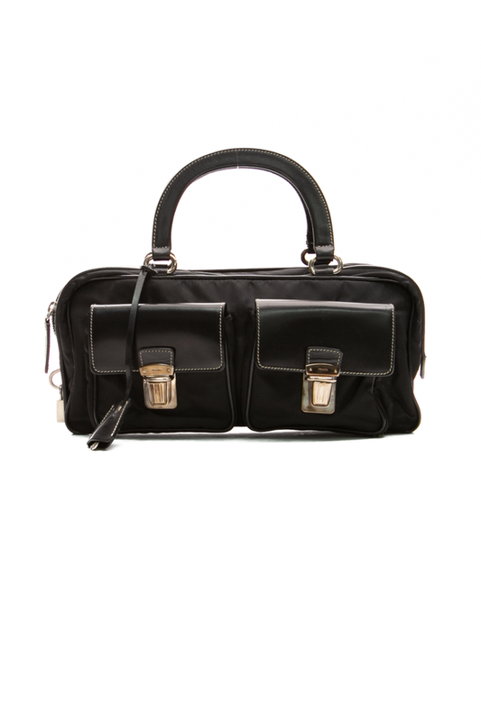 Buckle Top Handle Bag