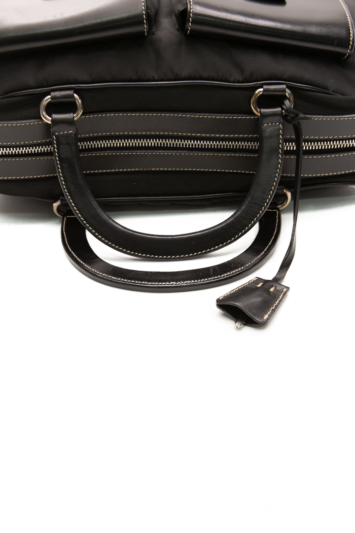 Buckle Top Handle Bag