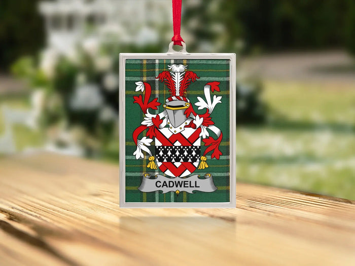 Cadwell Irish family crest Christmas ornament — keepsake for the tree