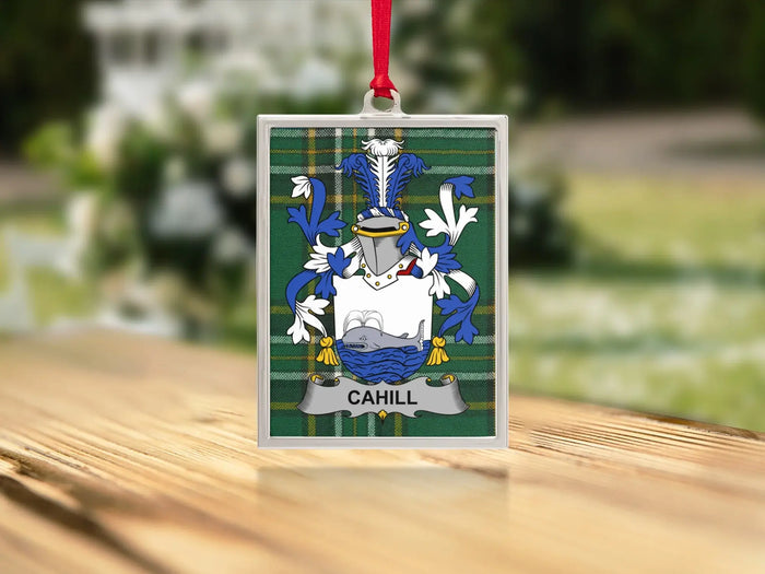 Cahill Irish family crest Christmas ornament — keepsake for the tree