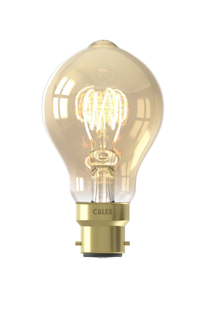 Calex Flex Filament LED Lamp - B22 -A60- Gold - 3.8W - Dimmable