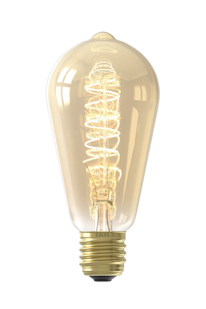 Calex Flex Filament LED Lamp - E27 -ST64- Gold - 3.8W - Dimmable