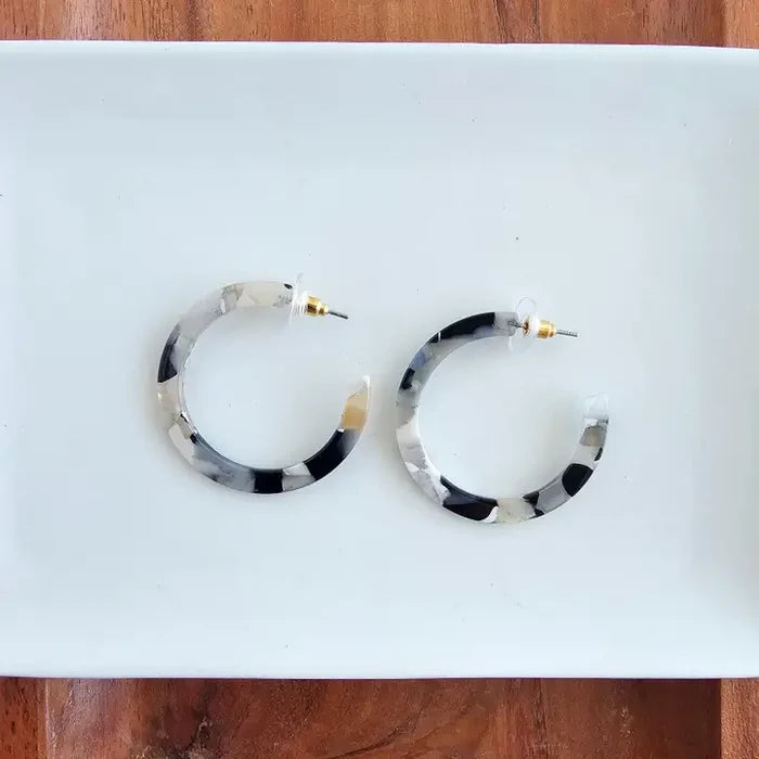 Camy Hoops Ivory Slate