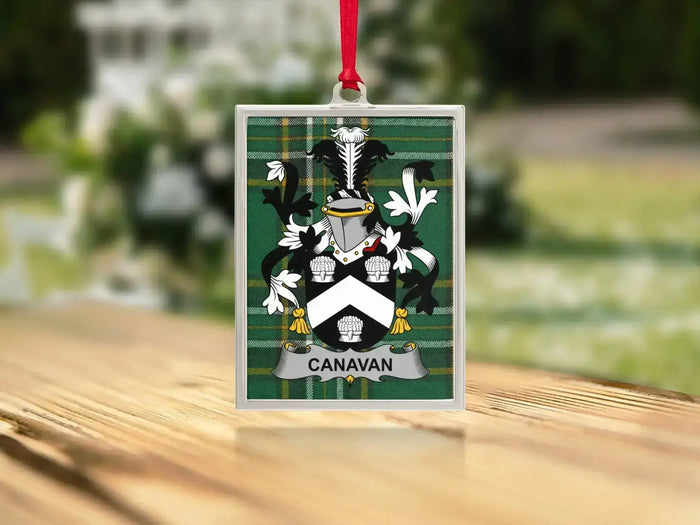 Canavan Irish family crest Christmas ornament — keepsake for the tree