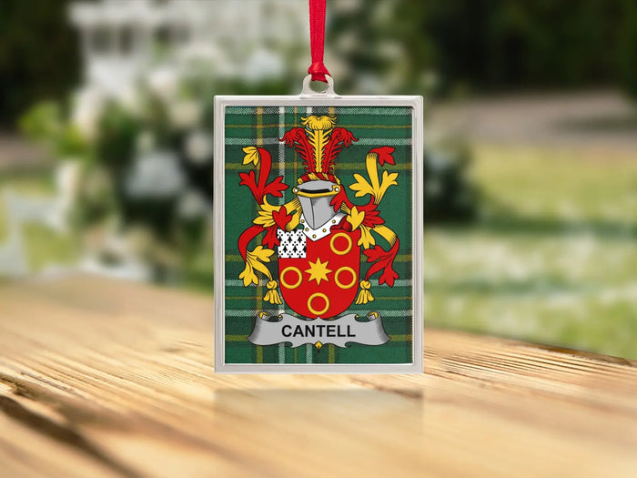 Cantell Irish family crest Christmas ornament — keepsake for the tree