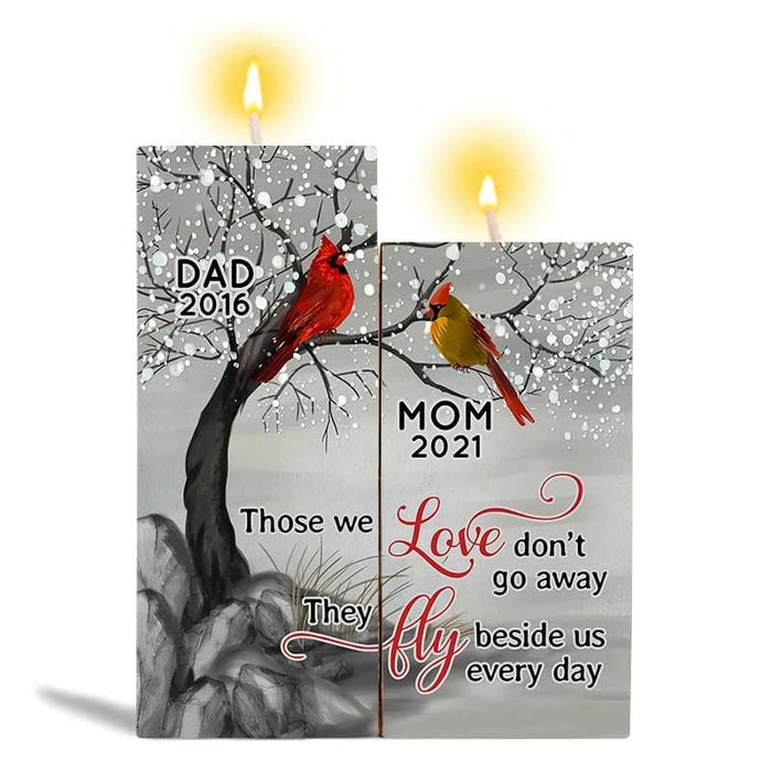 Cardinals Blossom Tree Dad Mom Memorial Personalized Candle Holder
