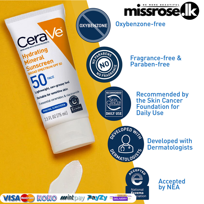 CeraVe Hydrating Mineral Body Sunscreen Broad Spectrum SPF 50
