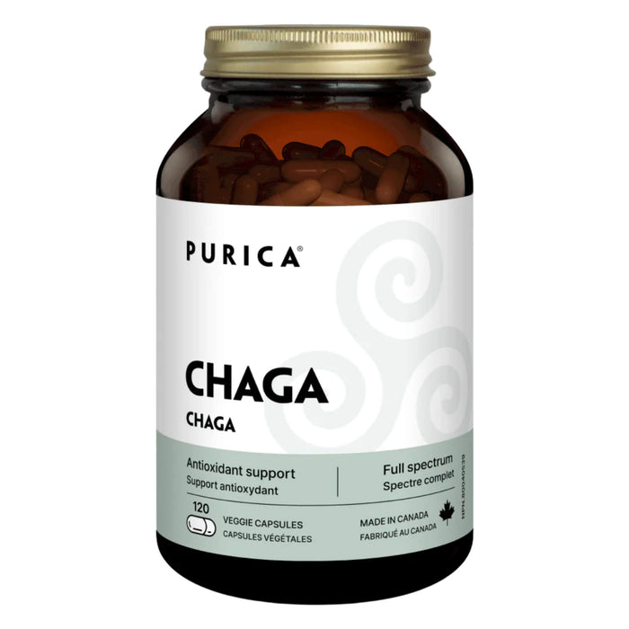 Bottle of Purica Chaga 120 Veggie Capsules